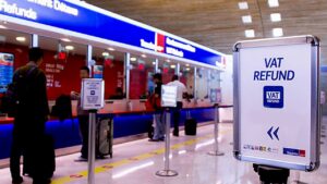 VAT refund station at airport, the British can now shop tax free thanks to brexit