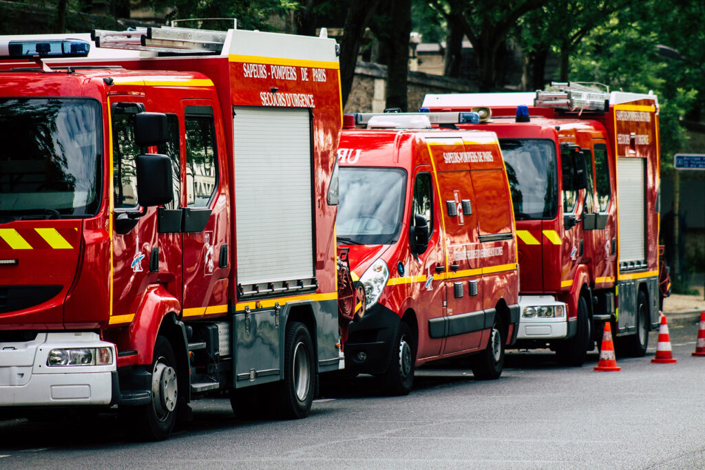 Several of the emergency service vehicles in France