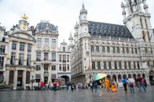 Showing the rainy weather of Brussels